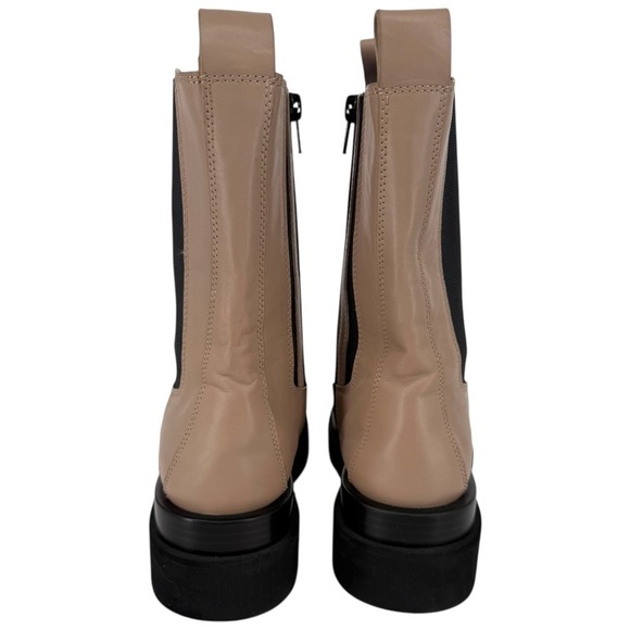 Jeffrey Campbell Womens Tanked Chelsea Boots Beige Zip Up Platform Size 10 - Picture 11 of 13